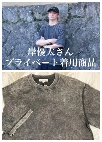 키시 유타 착용 바나나리퍼블릭 그레이 워시 가공 반팔 T셔츠 M 사이즈