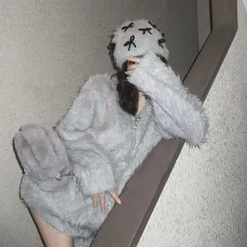 Darich 다리치 헤어리 니트 셋업 그레이