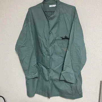 vintage granigh green long coat shirt