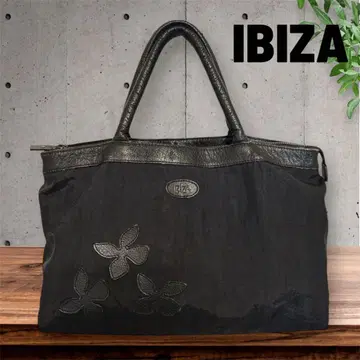 [ IBIZA ] 블랙 토트백 꽃 자수 일본제
