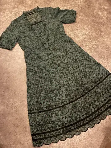 vintage 꽃무늬 스캘럽 원피스 janemarple barnet