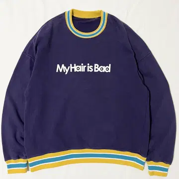 My Hair is Bad 마이헤어 양면 프린트 맨투맨 리브 라인 L