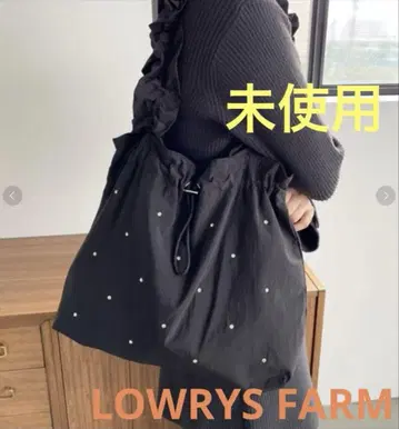 완판템 로리즈팜 스터드 프릴 토트 미사용 블랙