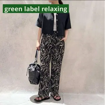 green label relaxing 보타니컬 프린트 이지 팬츠