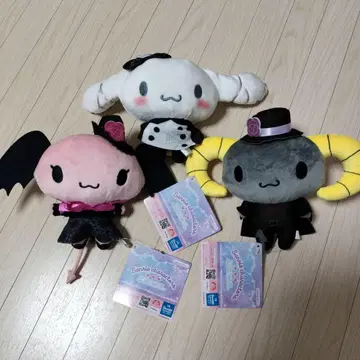 산리오 캐릭터즈 다크 블랙 봉제 인형 체리 베리 시나모롤