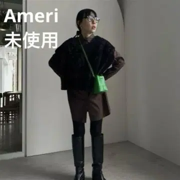 미사용 Ameri 2WAY SHINY SHORT KNIT VEST