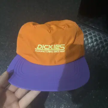 Dickies 오렌지 보라색 스냅백 캡