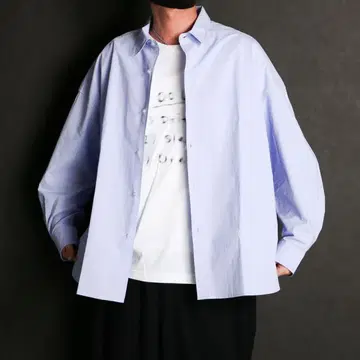 VICTIM 셔츠 빅 실루엣 블루종