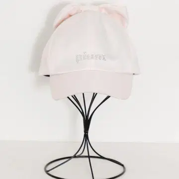 pium 백리본 새틴 캡 핑크