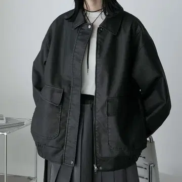 [ forksy. ] 빈티지라이크 더블 지퍼 빅 블루종