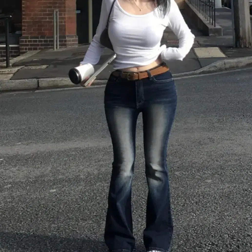 Hinique Wales Volume-up Pelvic Pad Bootcut Pants Dark Blue Longs