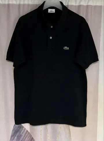 라코스테 원 포인트 코튼 100% 피케 셔츠 블랙 1212 일본제