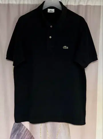 라코스테 원 포인트 코튼 100% 피케 셔츠 블랙 1212 일본제