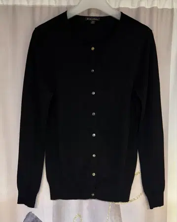 브룩스브라더스 골드 버튼 코튼 실크 헨리넥 가디건