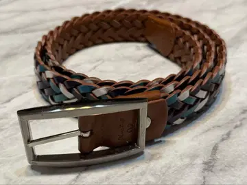 멘즈 비기 실버 버클 리버서블 멀티 컬러 메쉬 벨트