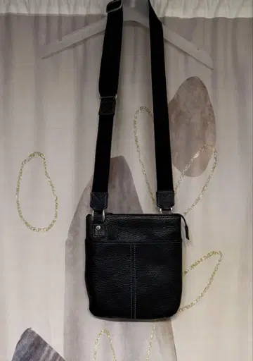 긴자 와코 WAKO 스퀘어 주름 가죽 숄더백 블랙