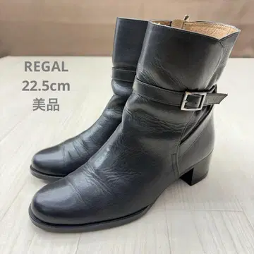 새상품급 REGAL 리 사이드 지퍼 스트랩 숏부츠 22.5