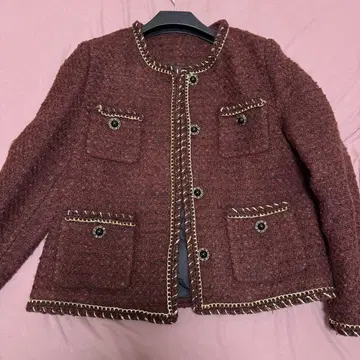 노카라 자켓 홍차색 겨울 다운 의류