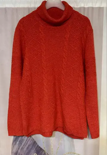 폴스미스 아란 편직 울 100% 터틀 케이블 니트 스웨터