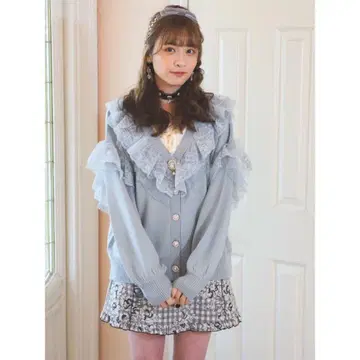 Rojita 레이스 프릴 니트 가디건