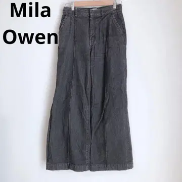 미라 오웬 와이드 데님 청바지 여성용 하의 블랙 1