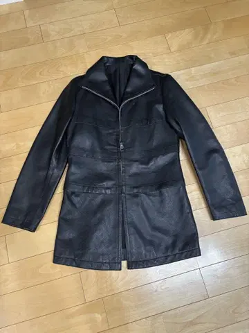 YASUSHI DOI 스타일리시 블랙 가죽 코트 요지 야마모토 LQ