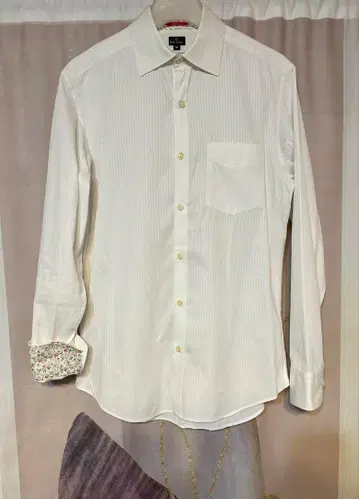 폴스미스 하운드투스 플라워 꽃무늬 비즈니스 드레스셔츠 이탈리아제 원단