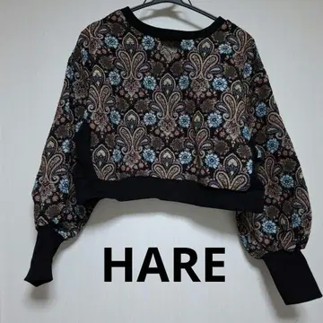 HARE 꽃무늬 니트 트레이닝복 벌룬 슬리브