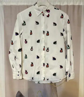 폴스미스 멀티 컬러 럭키 토끼 애니멀 블라우스 36호