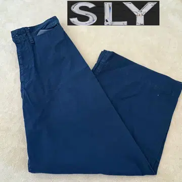 스크래치 청바지 캐주얼 팬츠 밑단 넓은 네이비 사이즈 1 XS-S