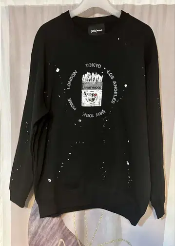 junky mood 정키 무드 감자 페인트 트레이닝복 블랙