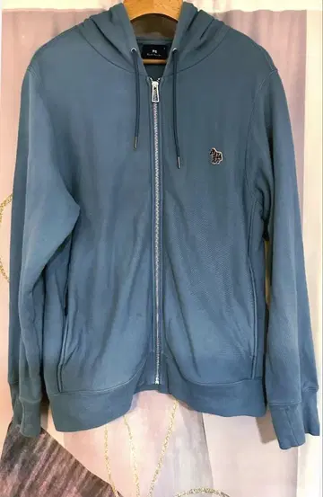 폴스미스 멀티 스트라이프 제브라 코튼 후드티 블루