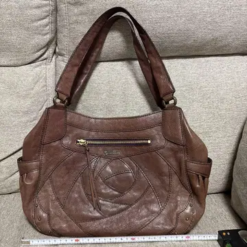 ANNA SUI 브라운 가죽 핸드백