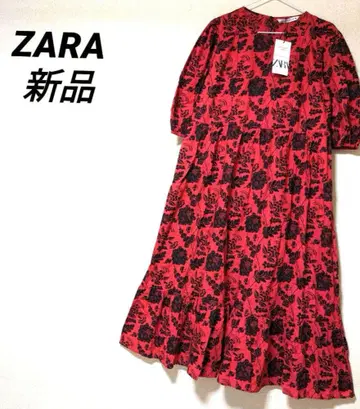 ZARA 롱 원피스 레이스 코튼 원피스 자수 맥시 길이