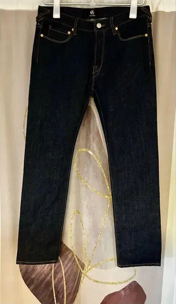 폴스미스 앵클컷 스트레치 스키니 데님 소가죽 블루진