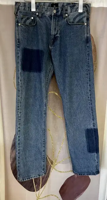 폴스미스 패치워크 테크닉 코튼 청바지 라이트 인디고