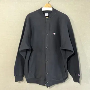 챔피온 리버스 위브 스냅 가디건 90s USA XL 블랙