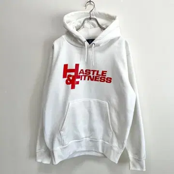HASTLE & FITNESS 프린트 디자인 후드티 화이트