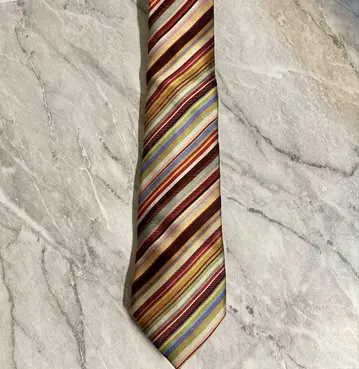 폴스미스 런던 90s 멀티 스트라이프 실크 100% 넥타이
