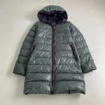 듀베티카 다운 코트 ACE 아체 다크 그린 후드 부착 바이컬러