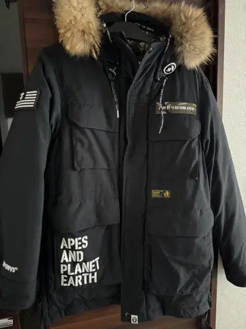 AAPE 다크 블루 마운틴 파카