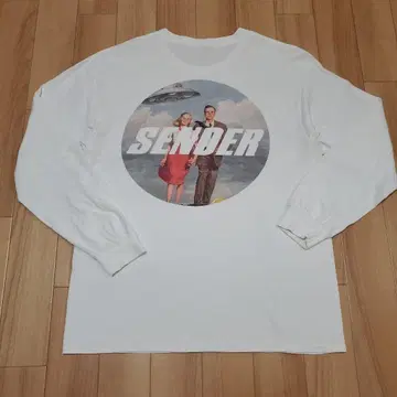 SENDER 전후 프린트 긴팔 T셔츠