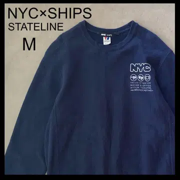 [ NYC x SHIPS ] 맨투맨 M STATELINE 네이비 USA제