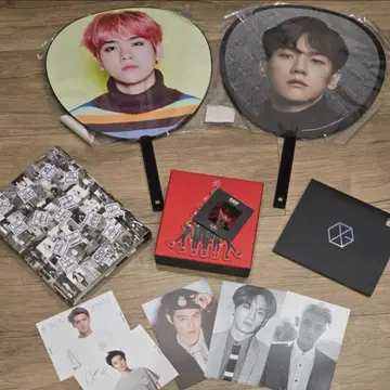 K-POP 아이돌 부채와 포토 카드 세트