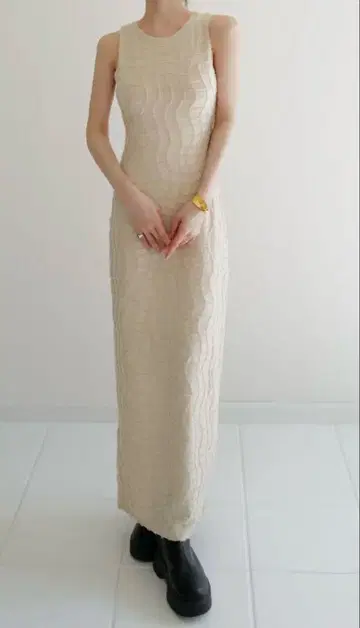 Maison Celon wavy tile pattern dress