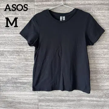 ASOS 크루넥 오가닉 코튼 T셔츠 블랙 무지 T