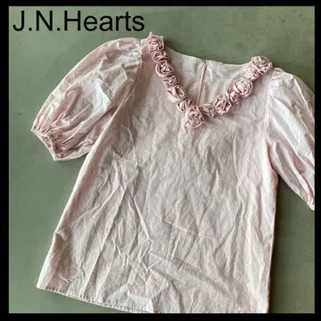 [ J.N.Hearts ] 제이엔하츠 로즈 블라우스 F 핑크