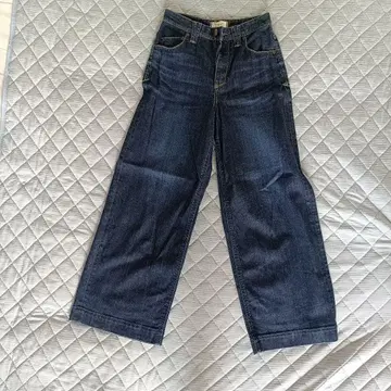 Yankee 다크 블루 와이드 레그 데님 팬츠