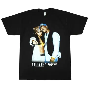 Aaliyah 2pac T셔츠 블랙