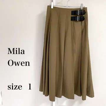 Mila Owen 브라운 플레어 스커트 포인트 벨트 포함 size 1